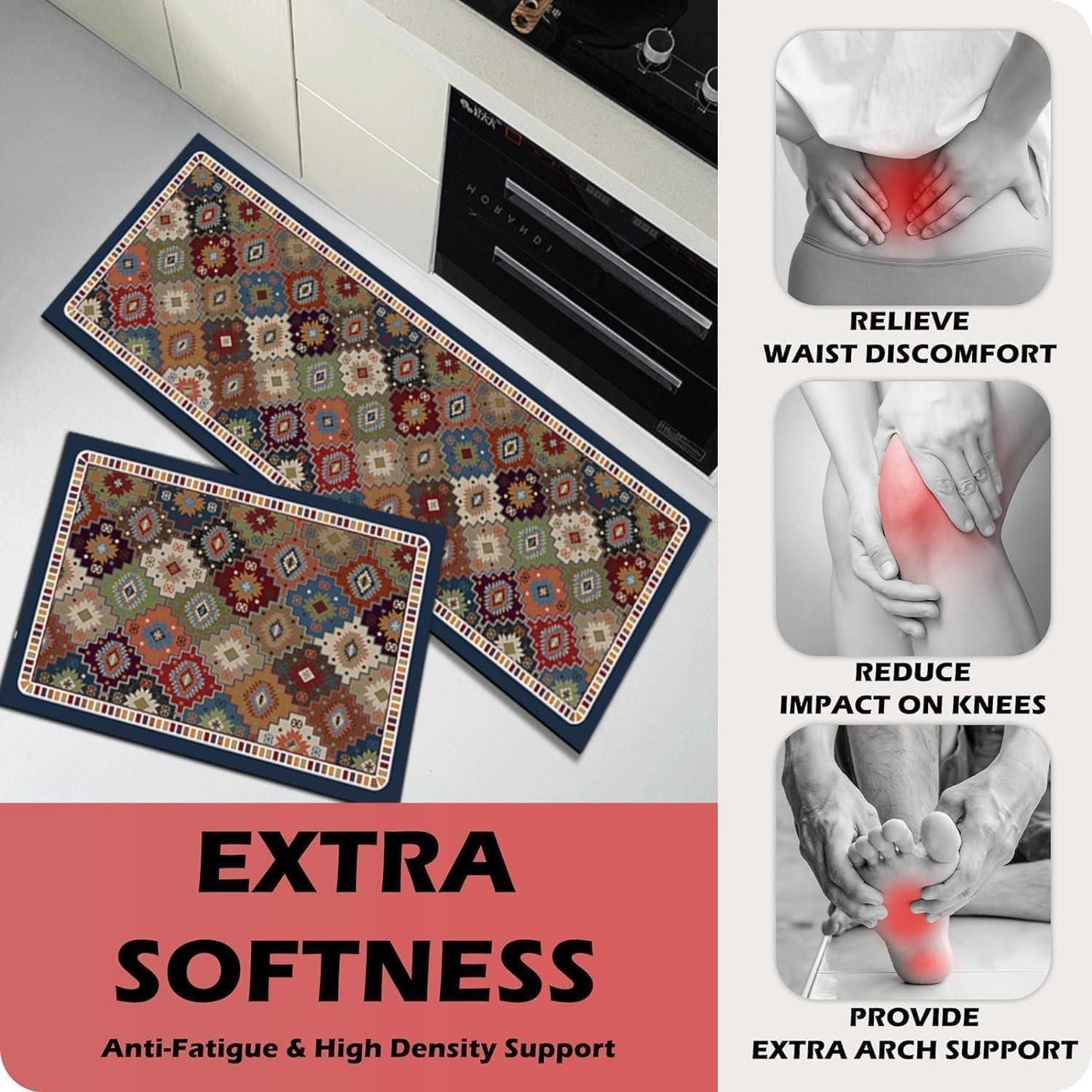 2 Pcs Kitchen Runner Set